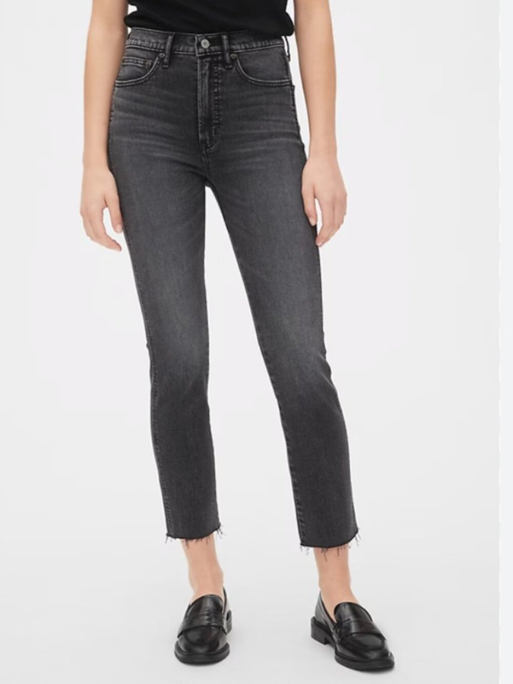 High Rise Cigarette Jeans Black 8 / 29